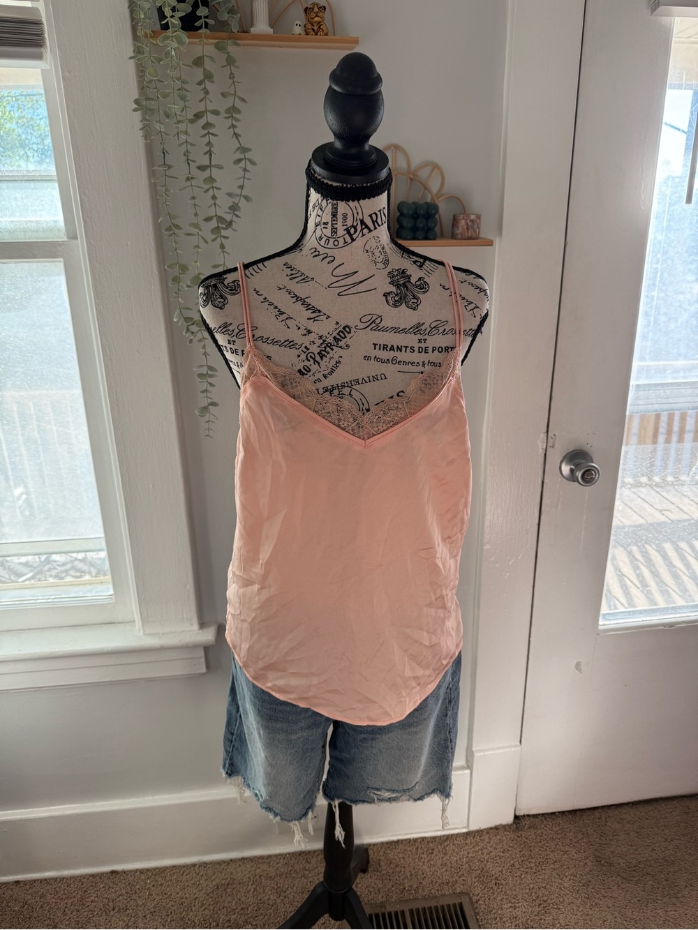 Abercrombie & Fitch Blush Satin V-Neck Cami